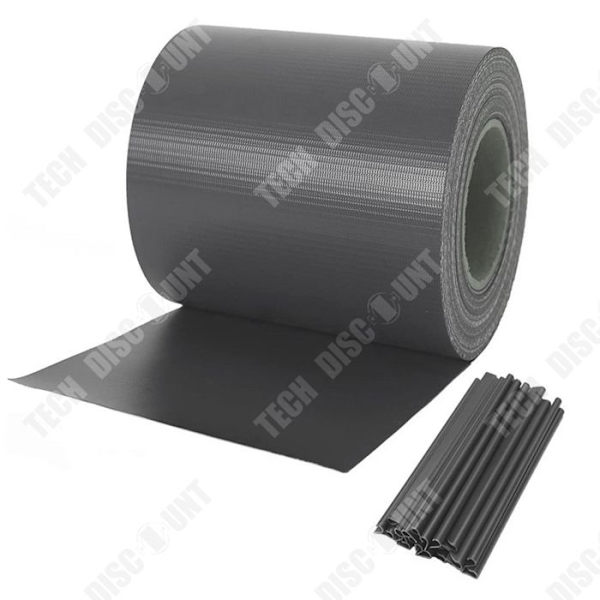 TD PVC-suojaverho 450 g/m² 35 m x 0,19 m, mukana 20 tiivistysnauhaa tuulenkestävä ja auringonkestävä puutarhaku fence.