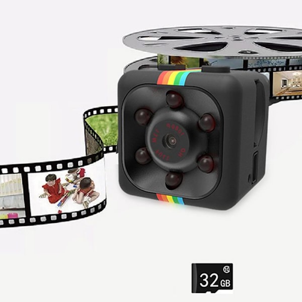 Miniövervakningskamera - TECH DISCOUNT - Nattseende - 1080P - Inbyggt Batteri SVART