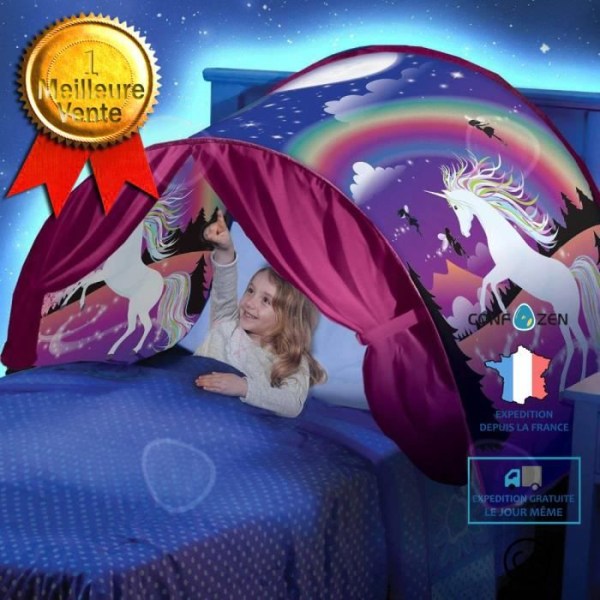 CONFO Drömtält - Kids Pop Up Bed Tält, Drömtält Julklapp för barn + 20 LED Star String Lights