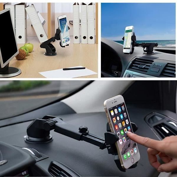 Support Telefon - XUNYLYEE® - 360° - Sugpropp Fäste - Ultra Klibbigt Gel - Svart