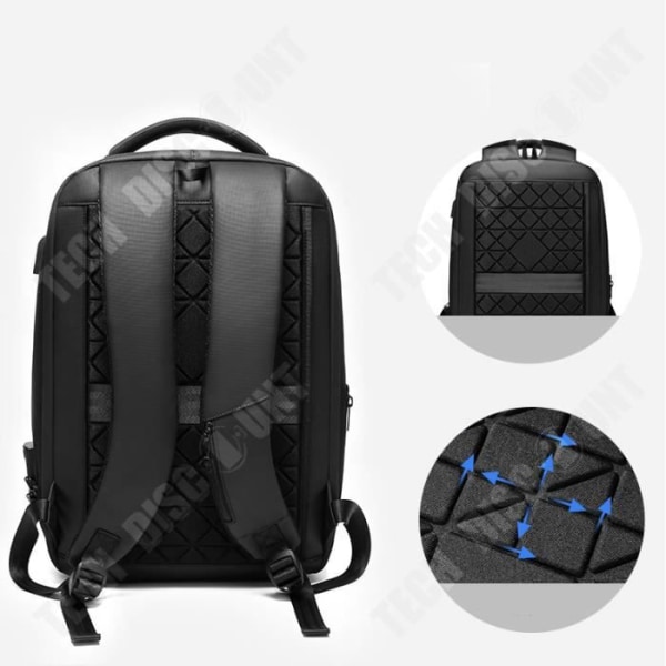 TD® Stöldskyddsvattentät USB-ryggsäck för bärbar dator 17,3/15,6 tum Kvinnor Män Vattentät Fritid Laptop-ryggsäck