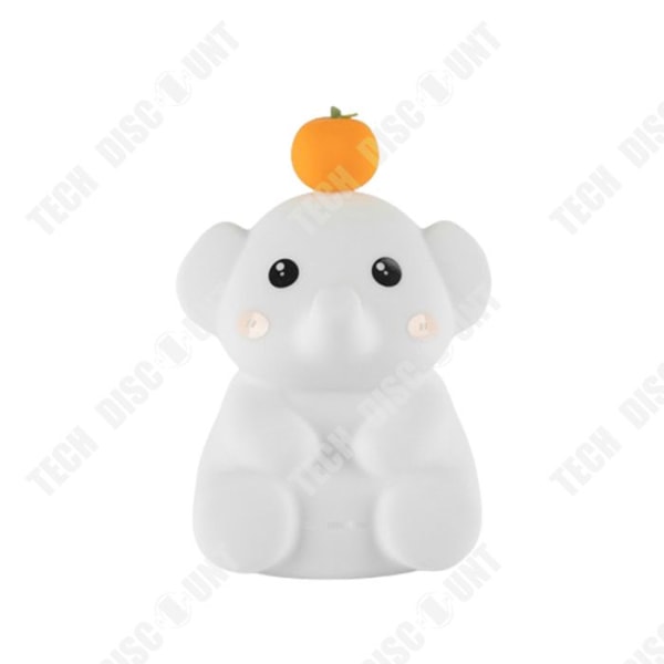 Nattlampa ny elefant orange elefant laddningsbar sängbord sovsällskap bordslampa timer ambiance silikon