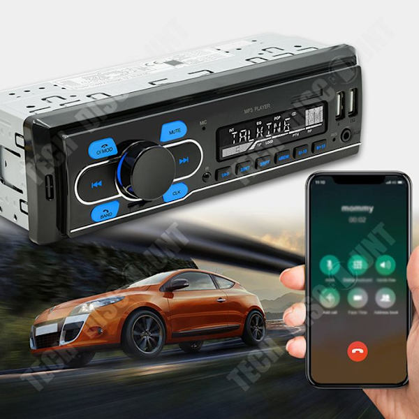 TD® Autoradio Bluetooth 12V MP3-afspiller universel musik uden tab autoradio bluetooth USB plug-in autoradio radioudsendelse