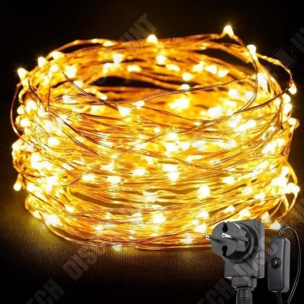 TD® MC Lysestake LED - I kobber - 200 LED - Varm hvid - 20 m