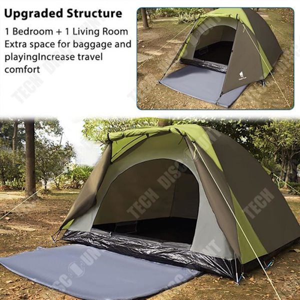 TD® Solskyddscampingtält dubbellagertält vandring camping strand picknick bärbar vattentät utomhuscamping