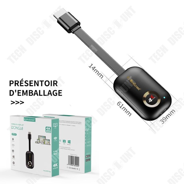 TD Adapter 2.4G 1920x1080 dual-core 4K display dongle HDMI interaktiv multi-skærm ultra HD trådløs displayadapter