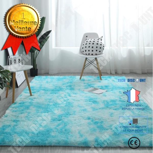 TD® GOGOLOVING Shaggy Vardagsrumsmatta 120 x 200cm Blå