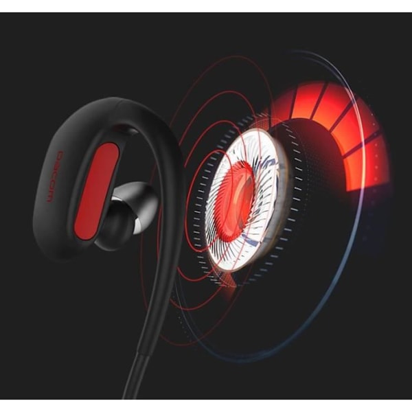 Knogleledningshovedtelefoner - TD® - 5.0 - Bluetooth - 8 timers batterilevetid - Svedresistent Svart
