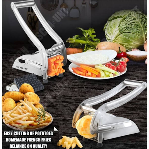 TD® Coupe-frites maskine inox pro skiver til kartofler, grøntsager, agurk, skære køkken, gulerod, ergonomisk håndtag