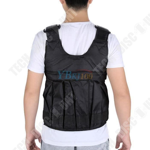 TD® Vest til Vægttræning Max 20 kg/ Træningsvest/ Justerbar sort vest Sandt Tøj