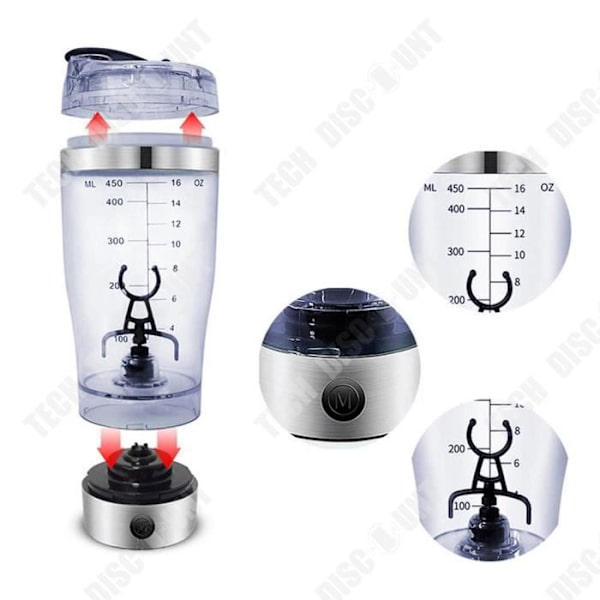 TD® Automatisk omrörningsmugg USB-laddning Lazy Coffee Mug Bärbar elektrisk Milkshake Cup Shaker Cup 450ml