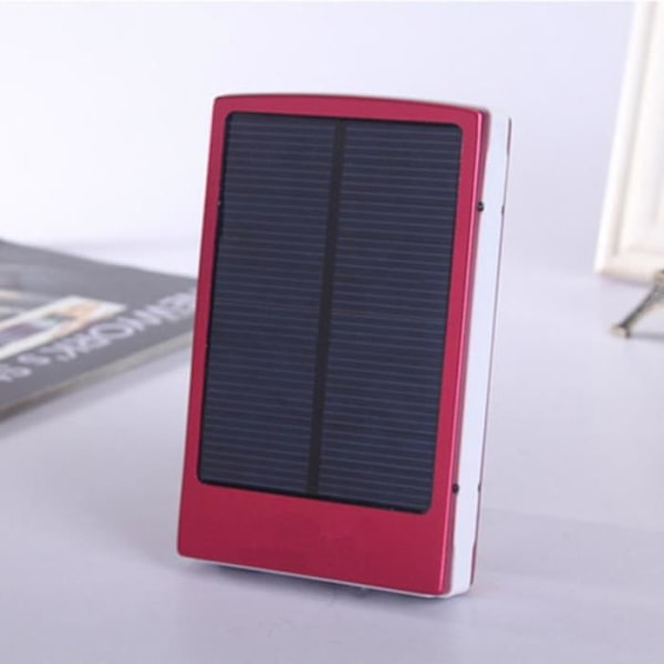 TD® Monitoiminen Aurinkopaneelilataaja -10000 mAh Kaksois-USB-portti ja sovitin -Käytännöllinen ja Luotettava - Power Bank Valkoinen ja Punainen