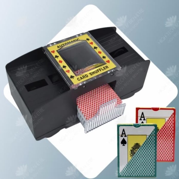 HTBE® Automatic Shuffler Poker Brädspel Poker Spelkort Plast Poker Shuffler 2 par staplar Svart