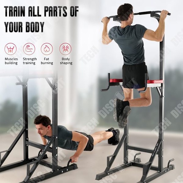 TD® Pull Up Bar Romersk Stol Power Tower Træning Arm Bøjning Station Pull Up Styrketræningsstation Til Hjemmet Træning Legering Stål