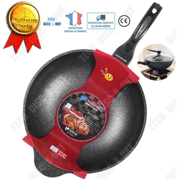 TD® elektrisk induktion wok rostfritt stål non-stick panna med lock stor kapacitet individuell fondue chinoise kökskastrull