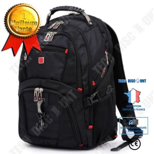 TD® 17,3 tums bärbar ryggsäck för män, vattentät med USB-laddningsport, bärbar ryggsäck med stor kapacitet 17 tum