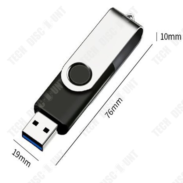 TD® USB-nøgle med høj kapacitet på 256 GB Hi-Speed 3.0, elegant og holdbart metalhus i sort til tablets, pc'er osv.