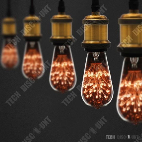 TD® Edison Bulb Lamp - KTV Starry Bulb - Varmgul Energisparande LED - Dekorativ konst Ljuskälla E27