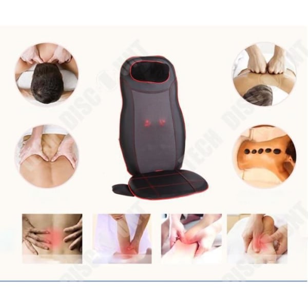 TD® 3-i-1 multifunktions massagesits med roterande huvud och uppvärmd kroppsavslappnande Shiatsu