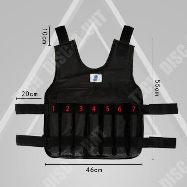 TD® Invisible viktbärande väst Justerbar löpträningsväst Andas svett med 5 kg stålplåt