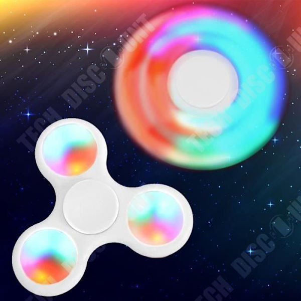 TD® Fidget Hand Spinner LED Light-Up Leksak Triangel Vuxna Barn- Finger Game - Dekompression, Anti-Stress - Vit