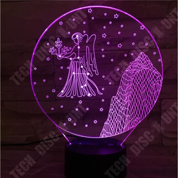 TD® Dekorativ berøringsoptisk lampe med 7 farver illusion - blank model - lavt forbrug USB-kabel eller 3 AAA-batterier