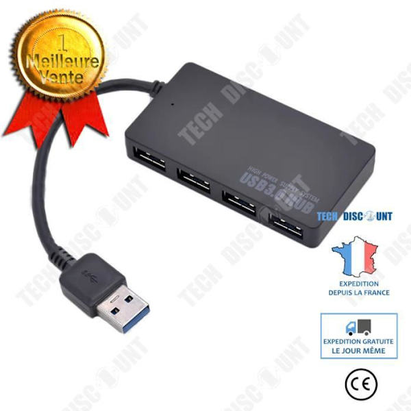 TD® Ultratunn USB3.0 Hub USB HUB3.0 Hub 4-portar Ultratunn HUB Splitter Ultrasnabb överföring