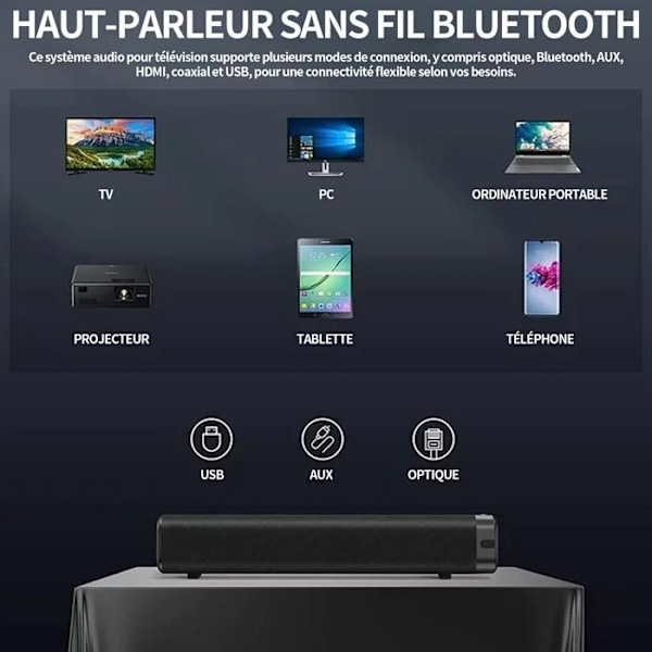Bluetooth højttaler - TD® - Mini højttaler - 30W - Sort - LED med indbygget mikrofon Svart