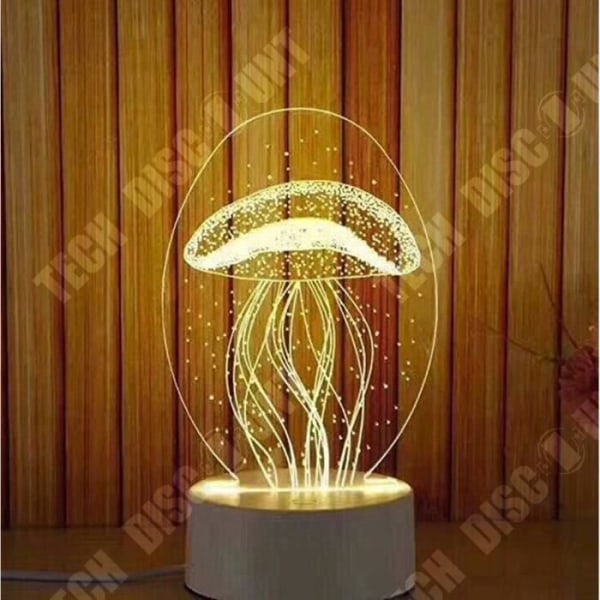 TD® Jellyfish akryl bordslampa ljus inredning vardagsrum sovrum LED-ljus akvatisk design manet logotyp manet mönster