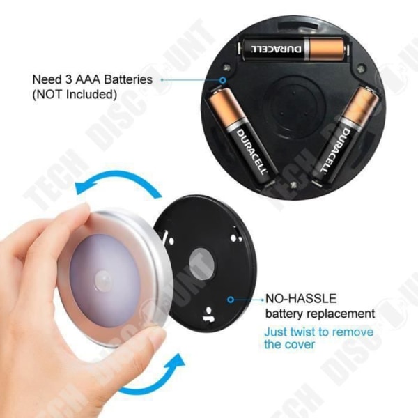 TD® ORIA® Bevægelsessensor Lampe, Automatisk Natlys, Skabslampe, Trappelys, Skabslygte, Nattelys, 3 STK