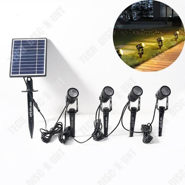 TD® Solcelle LED plæneprojektor foldbar stikkontakt græs havebelysning udendørs glid et glide fire lys chau