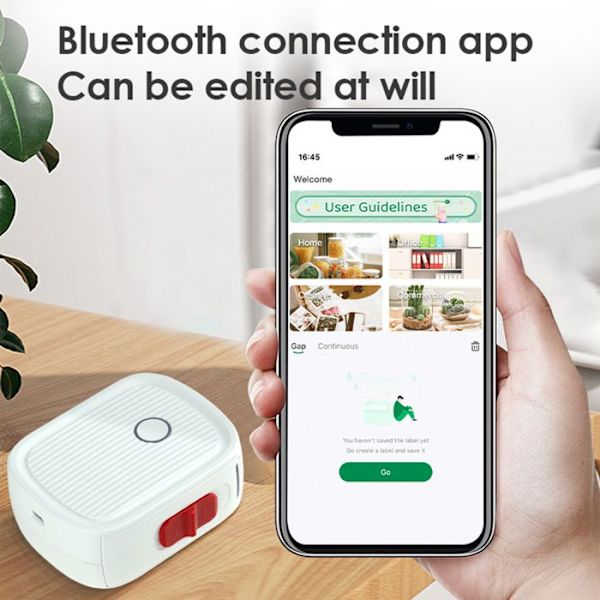 Etiketprinter - TD® - 9x7,4 cm - USB - Termisk - Selvklæbende