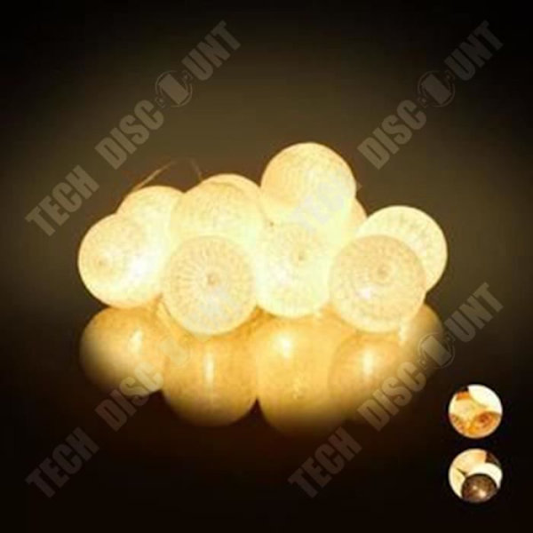 TD® LED-valosarja, 10 puuvillapalloa, paristokäyttöinen, tunnelmavalot, pallot Ø6 cm, eri väreissä Diff. färger