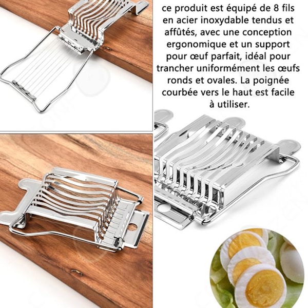 "Egg cutter 13,7x9,2x2,5 cm ægget skærer i rustfrit stål multifunktionel ægseparator køkkenværktøjer fancy ægskærer"