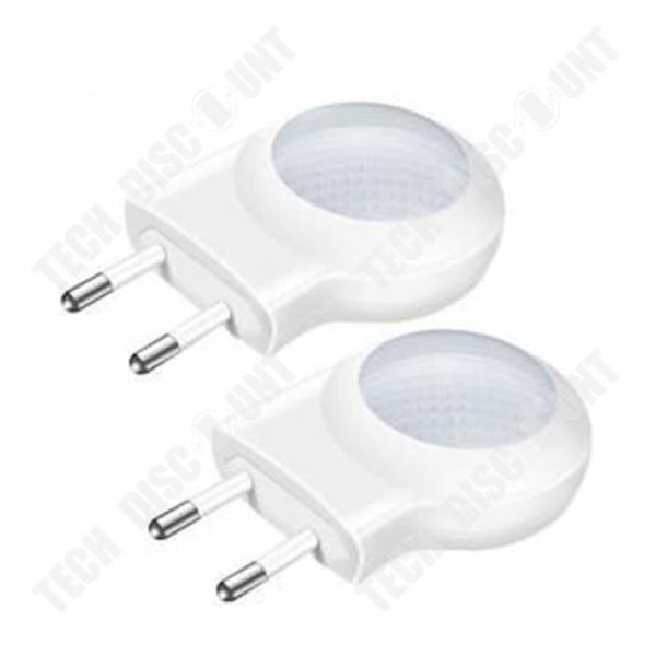 TD® 0.7W Mini Natte LED med Lysføler, Automatisk Sensor, Til Børneværelser, Hvid, 2 Stk.