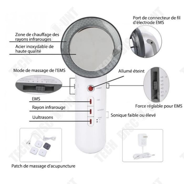 TD® bantningsinstrument tre i ett bantning och fettlösande ultraljuds EMS Intromassager 10 st