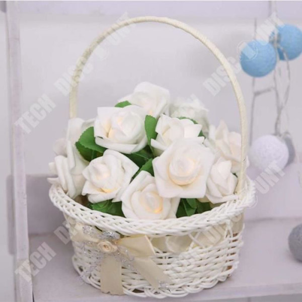 Ljusgirlang - TECH DISCOUNT - 20 Vita Blommor - Varmvit LED - Inomhus - Batteri Vit