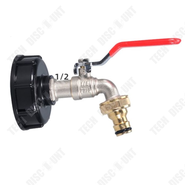 TD® kranventiladapter IBC S60x6, 3/4 mässingspip kranventil, slangadapter, regnuppsamlaruttag