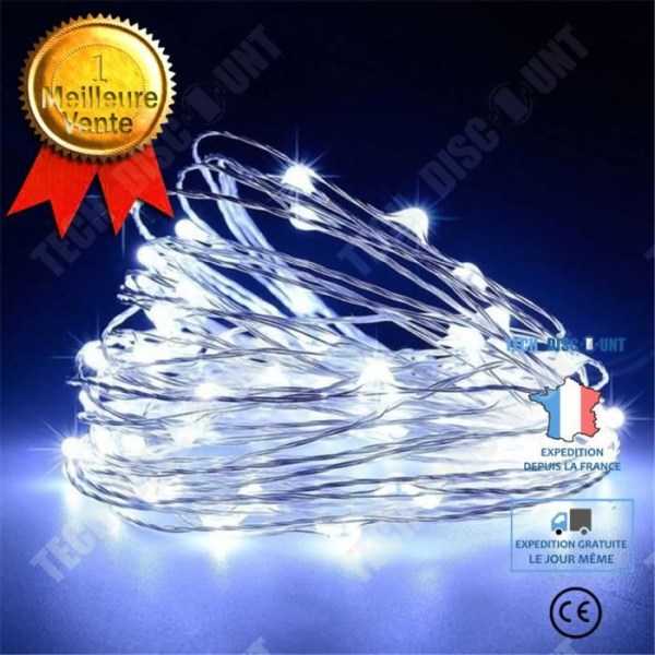TD® USB Led String Lights, [2-pack]5m 50LED Silver-tråd med fjärrkontroll, 8 lägen (Cool White)