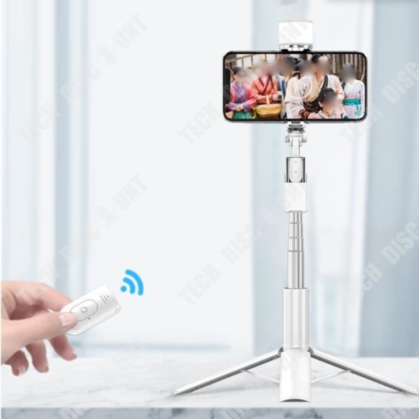 TD® Mobiltelefonhållare Bluetooth Selfie Stick Live Photo Fill Light Desktop Landing Inbyggt stativ