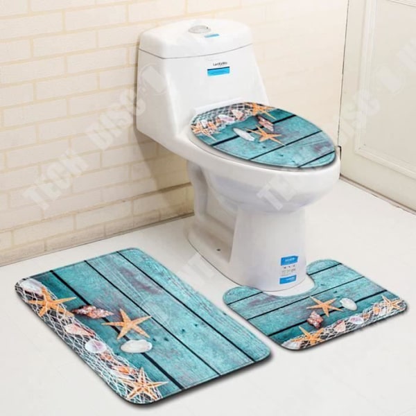TD® Ensemble Verho + Kylpyhuonetorkku/WC -kansi/Kylpyverho Homeita Estävä Pestävä, WC-matto 180 x 180 cm