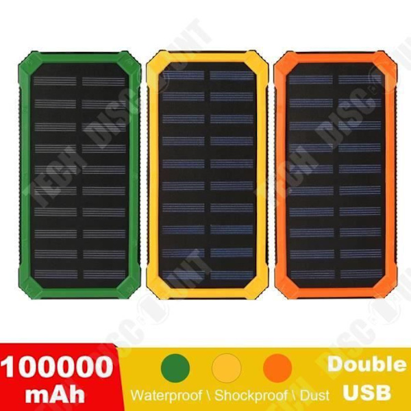 TD® Ulkoakku kannettaville laitteille, puhelimille, tableteille ja PC:lle 10000 mAh iskuja kestävä, pölytiivis, useita latausmahdollisuuksia, 2 USB-p