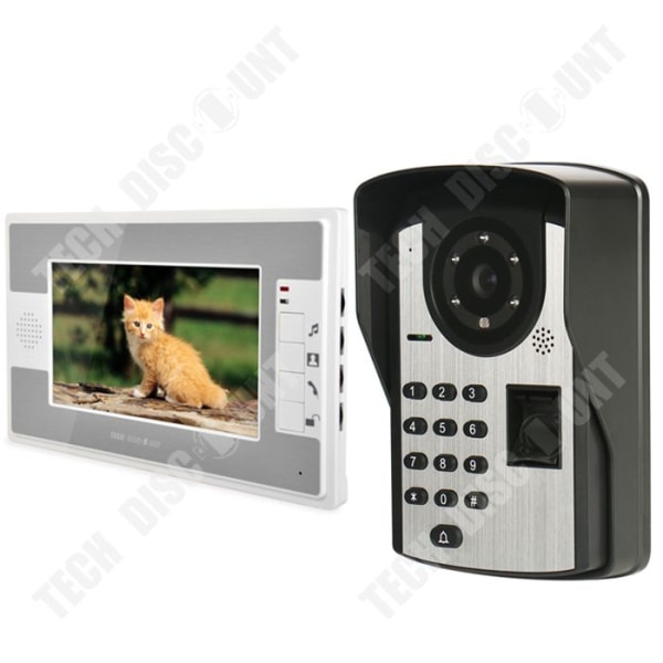 TD® Doorbell 7-tums fingeravtryck lösenord fjärrkontroll låsa upp visuell dörrklocka nattseende vattentät intelligent dörrklocka