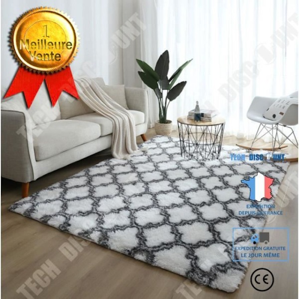TD® NAZAR TRELLIS Olohuoneen Shaggy Matto - Berberityyli - 160 x 220 cm - Kermanvärinen ja ruskea Gräddfärgad och brun
