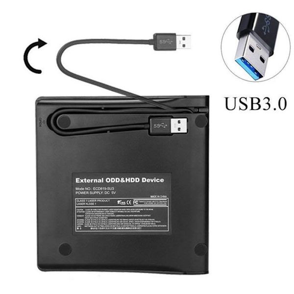 DVD-brännare - TD - Universal - USB 3.0 - Vit - 8X CD/DVD