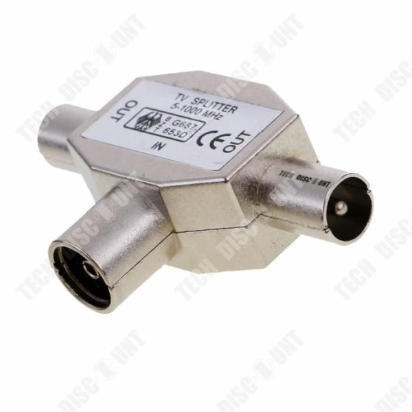 TD® Shielded TV splitter 1 haningång 2 honutgångar Ø9,52 mm - IT-verktyg - hane och honkontakt