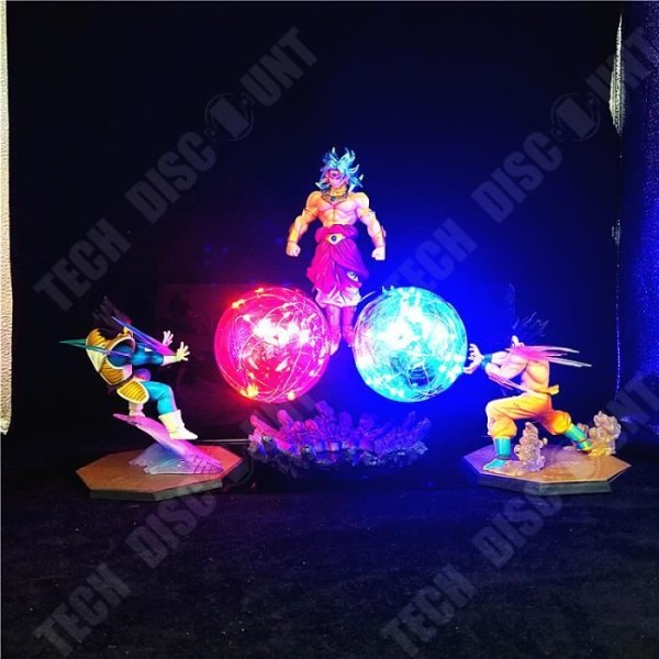 TD® Sängbordslampa Dragon Ball Z Goku Vegeta vs Broly LED-lampa figurer leksaker animerad nattlampa belysning natt sovrum ljus