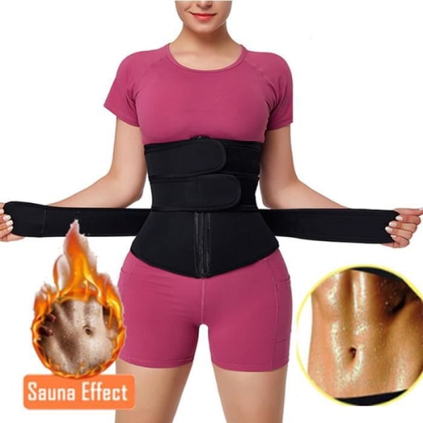 Abdominalt kontrollbälte TD® 82x26cmXXL elastisk mage bälte för att träna magmusklerna för att gå ner i vikt bälte för att smalna av svart