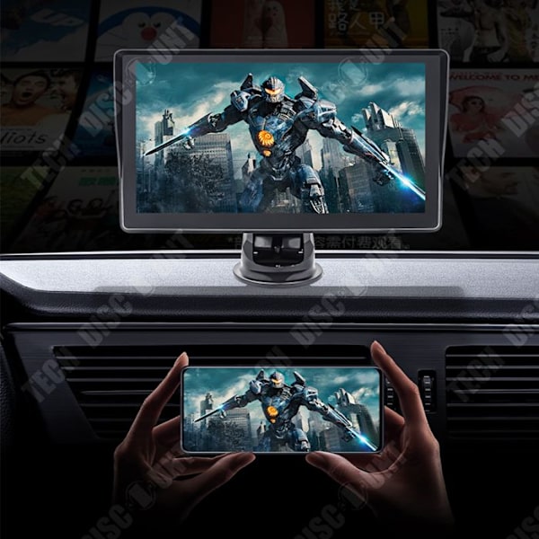 TD® Kannettava auton näyttö 7 tuumaa musta Langaton auton näyttö PND HD Kosketusnäyttöauton multimedia-soitin USB-liitäntä