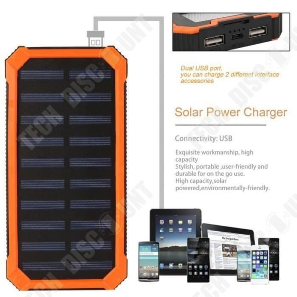 TD® Externt batteri bärbar enhet telefon surfplattor PC 10000 mAh stötsäker dammsäker flera laddningar 2 USB-portar